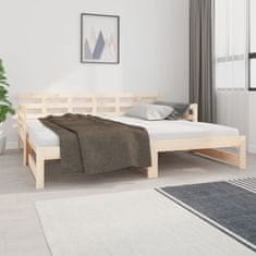 Vidaxl Rozkladacia denná posteľ borovicový masív 2x(90x190) cm
