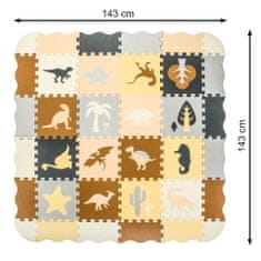 KIK  Kontrastné penové puzzle 30 x 30 cm, 36 ks dinosaury, farebná