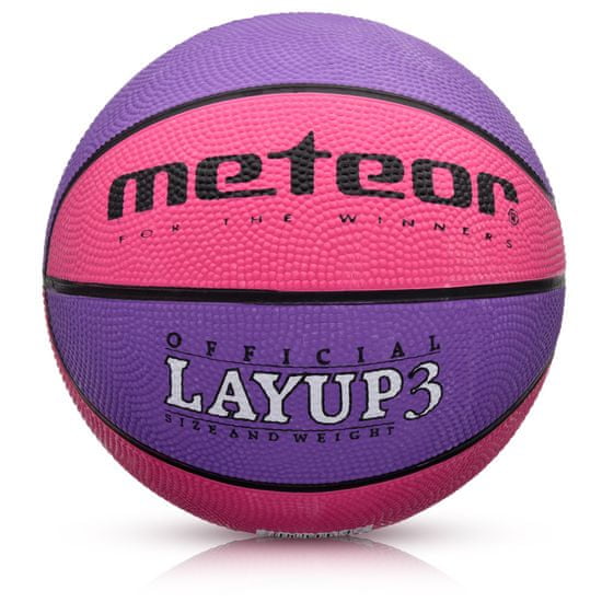 Meteor Basketbalová lopta LAYUP veľ.3, ružovo-fialová D-362