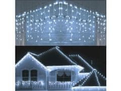 AUR Vonkajšie vianočné LED záves - studená biela 20m - 630 led diód