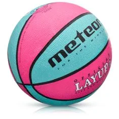 Meteor Basketbalová lopta LAYUP veľ.3, ružovo-modrá D-358