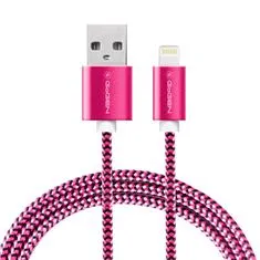GoGEN Kábel USB/lightning 1 m opletený GOGLIGHTN100MM25, fialový