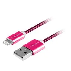 GoGEN Kábel USB/lightning 1 m opletený GOGLIGHTN100MM25, fialový