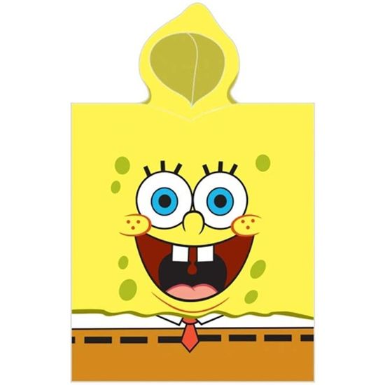 Carbotex Detské plážové pončo - osuška s kapucňou SpongeBob