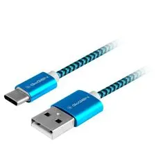 GoGEN Kábel USB/USB-C 1 m opletený GOGUSBAC100MM26, modrý