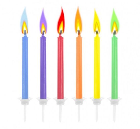 GoDan Tortové sviečky Farebné plamene - 6 ks