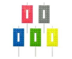 GoDan Tortová sviečka LEGO číslo 0 - sivá
