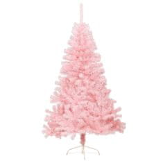 Vidaxl Umelý vianočný polovičný stromček s podstavcom ružový 120cm PVC