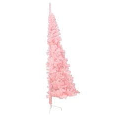 Vidaxl Umelý vianočný polovičný stromček s podstavcom ružový 120cm PVC