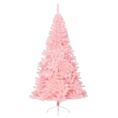 Vidaxl Umelý vianočný polovičný stromček s podstavcom ružový 240cm PVC