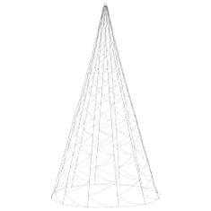 Vidaxl Vianočný stromček na stožiari 1400 studených bielych LED 500 cm