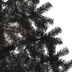 Vidaxl Umelý vianočný polovičný stromček s podstavcom čierny 240cm PVC