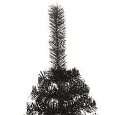 Vidaxl Umelý vianočný polovičný stromček s podstavcom čierny 240cm PVC