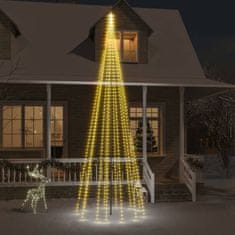 Vidaxl Vianočný stromček na stožiari teplé biele svetlo 732 LED 500 cm