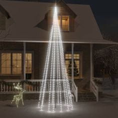Vidaxl Vianočný stromček na tyč 732 studených bielych LED 500 cm