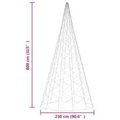 Vidaxl Vianočný stromček na stožiari 3000 farebných LED 800 cm