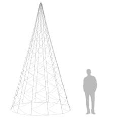Vidaxl Vianočný stromček na stožiari 1400 modrých LED 500 cm