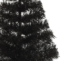 Vidaxl Umelý vianočný polovičný stromček s podstavcom čierny 150 cm