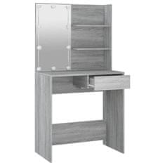 Vidaxl Toaletný stolík s LED sivý dub sonoma 74,5x40x141 cm