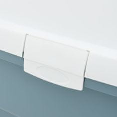 Vidaxl Toaleta pre mačky s krytom biely a modrý 58x45x48 cm PP