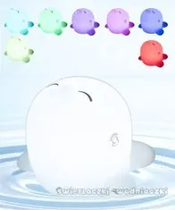 MesMed prenosná detská lampička, veľryba - farebná