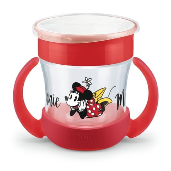 Nuk hrnček Mini magic Cup s úchytkami Mickey, červený, 6 m +