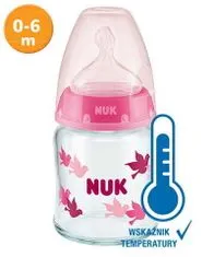 Nuk dojčenská fľaša Anti-colic s kontrolou teploty 120 ml - ružová