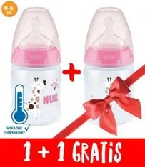 Nuk dojčenská fľaša First Choice s kontrolou teploty 150 ml, 0-6m - ružová