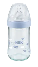 Nuk sklenená dojčenská fľaša Natural sense s kontrolou teploty 240ml, 0-6m