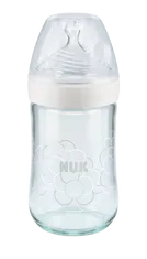 Nuk sklenená dojčenská fľaša Natural sense s kontrolou teploty 240ml, 0-6m