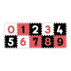 BABY ONO puzzle penové číslice 10ks, 6m+ - čierna/červená