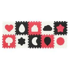 BABY ONO puzzle penové tvary 10ks, 6m+ - čierna/červená