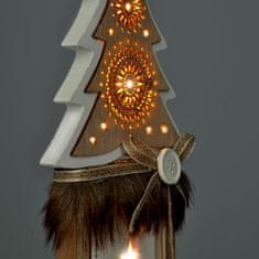 Solight Solight vianočné LED drevená dekorácia, stromček, 2x AA 1V236