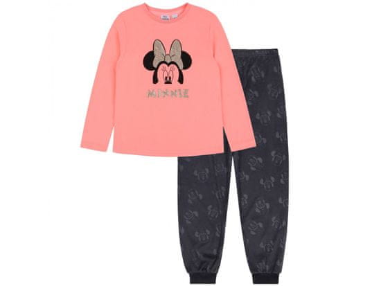 Disney DISNEY Minnie Mouse pyžamo pre dievčatá s dlhým rukávom, šedooranžové