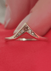 A-B A-B Prsteň Victory s českým vltavínom a diamantmi z žltého zlata, 47 mm