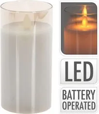 HOMESTYLING LED sviečka sklenená 7,5 x 15 cm teplá biela KO-XX8113850