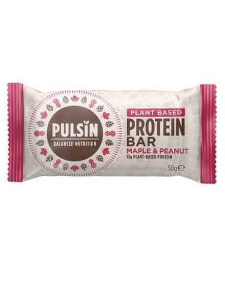 PULSIN Proteín booster, javorovo-arašidová tyčinka 50g