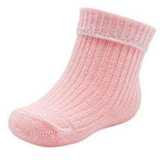 NEW BABY Dojčenské bavlnené ponožky ružové, vel. 56 (0-3m)