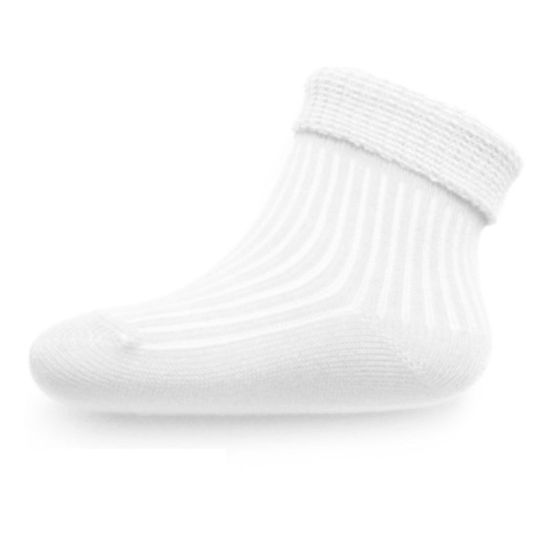 NEW BABY Dojčenské pruhované ponožky biele, vel. 56 (0-3m)