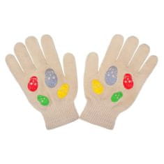 NEW BABY Detské zimné rukavičky Girl béžové, vel. 122 (6-7 rokov)