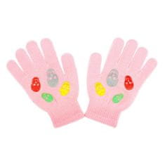NEW BABY Detské zimné rukavičky Girl svetlo ružové, vel. 122 (6-7 rokov)