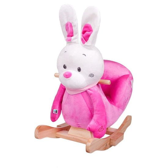 PLAYTO Hojdacia hračka s melódiou králiček ružová