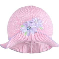NEW BABY Pletený klobúčik ružovo-fialový, vel. 104 (3-4r)