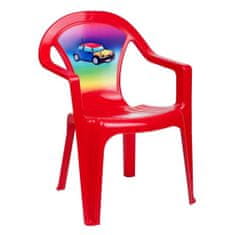 STAR PLUS Detský záhradný nábytok - Plastová stolička červená auto
