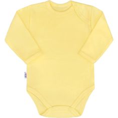NEW BABY Dojčenské bavlnené body s dlhým rukávom Pastel žlté, vel. 68 (4-6m)