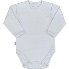 NEW BABY Dojčenské bavlnené body s dlhým rukávom Pastel sivé, vel. 86 (12-18m)