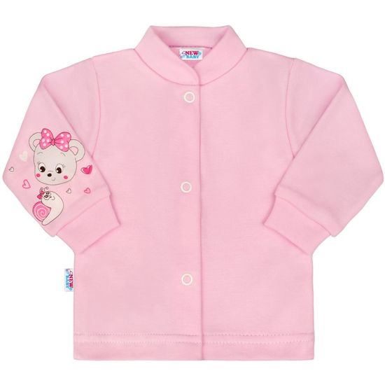 NEW BABY Dojčenský kabátik myška ružový