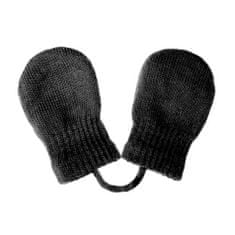 NEW BABY Detské zimné rukavičky so šnúrkou čierne, vel. 56 (0-3m)
