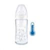 Manuka Health Sklenená dojčenská fľaša NUK First Choice s kontrolou teploty 240 ml biela