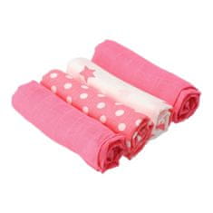 NEW BABY Látkové bavlnené plienky Softy s potiskom 70 x 70 cm 4 ks ružovo-biele